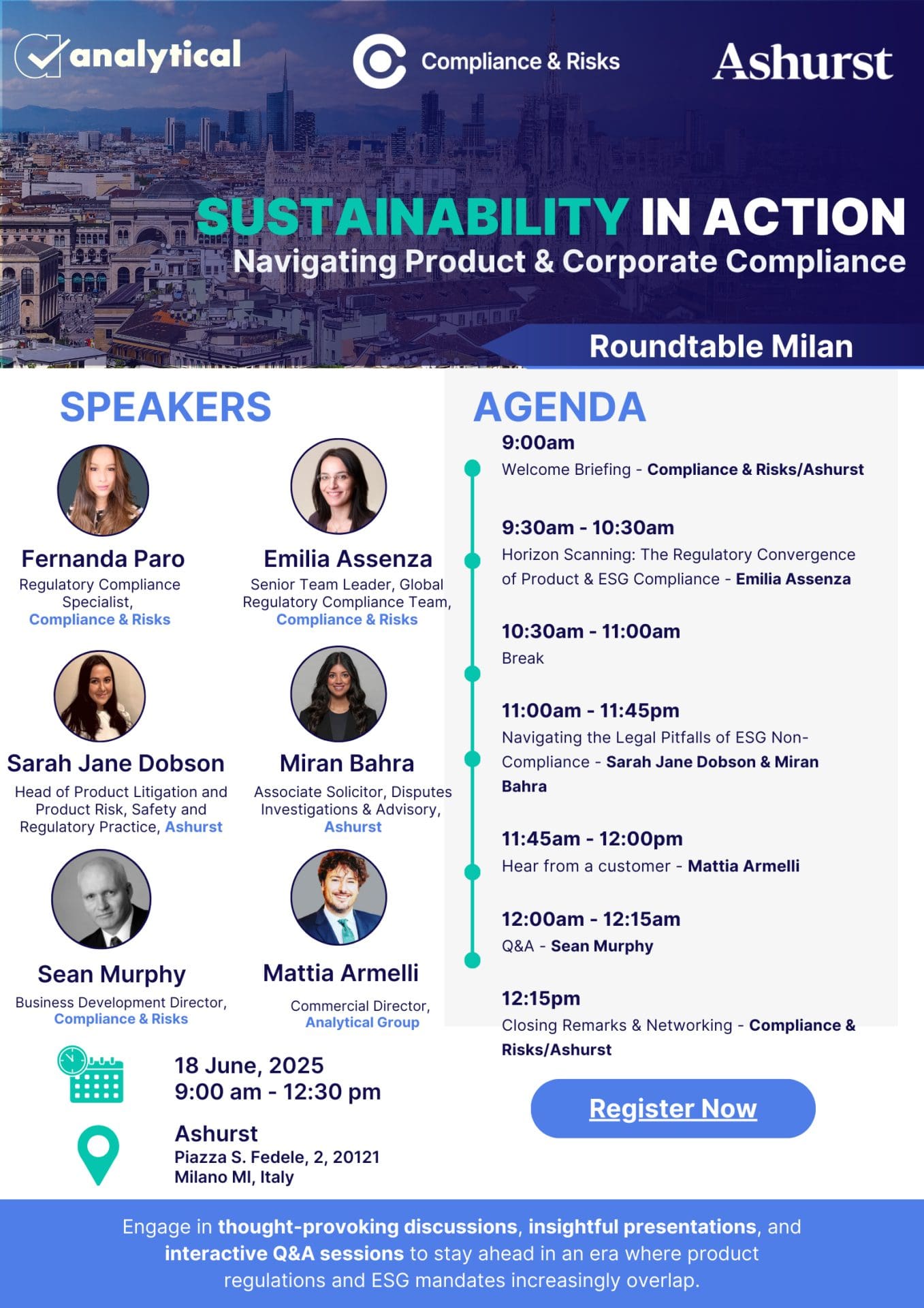 Il contributo di Analytical al “Sustainability in Action: Roundtable” di Milano. Iscrizioni aperte. - 2 Il contributo di Analytical al “Sustainability in Action: Roundtable” di Milano. Iscrizioni aperte. - 1